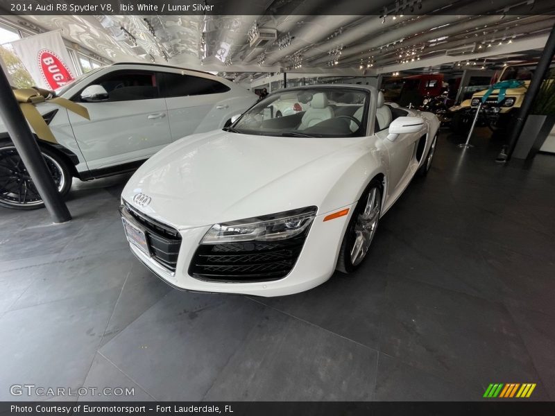 Ibis White / Lunar Silver 2014 Audi R8 Spyder V8