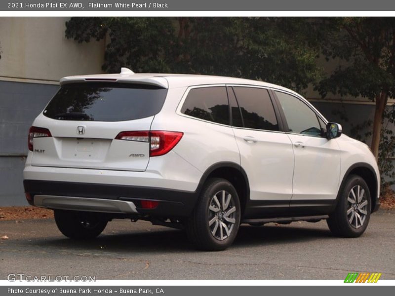 Platinum White Pearl / Black 2021 Honda Pilot EX AWD