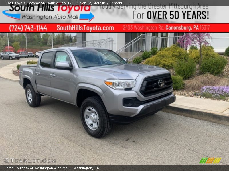 Silver Sky Metallic / Cement 2021 Toyota Tacoma SR Double Cab 4x4