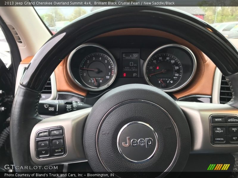 Brilliant Black Crystal Pearl / New Saddle/Black 2013 Jeep Grand Cherokee Overland Summit 4x4
