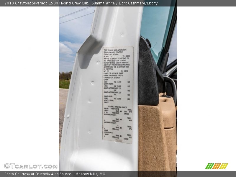 Summit White / Light Cashmere/Ebony 2010 Chevrolet Silverado 1500 Hybrid Crew Cab