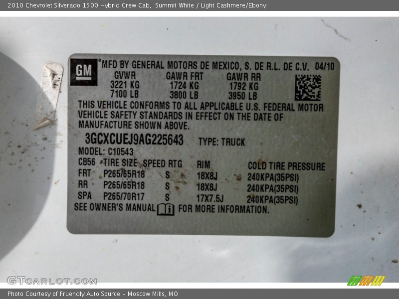 Summit White / Light Cashmere/Ebony 2010 Chevrolet Silverado 1500 Hybrid Crew Cab