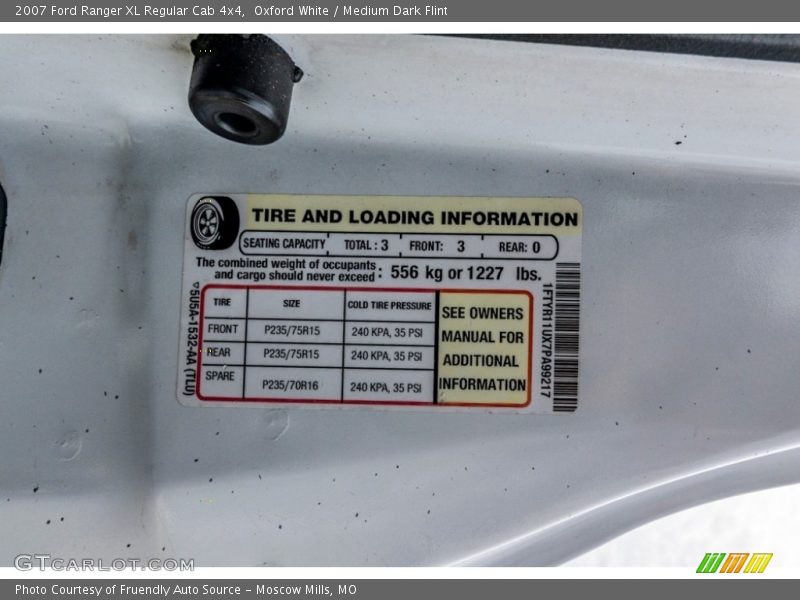 Oxford White / Medium Dark Flint 2007 Ford Ranger XL Regular Cab 4x4