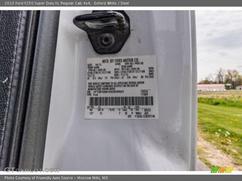 Oxford White / Steel 2013 Ford F250 Super Duty XL Regular Cab 4x4