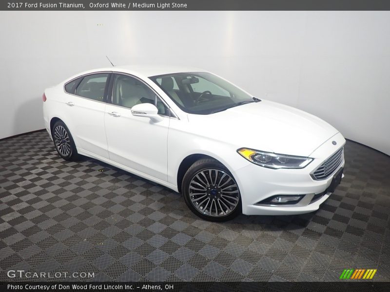 Oxford White / Medium Light Stone 2017 Ford Fusion Titanium