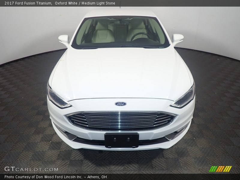 Oxford White / Medium Light Stone 2017 Ford Fusion Titanium