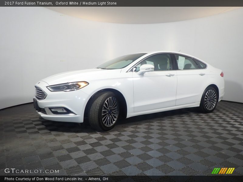 Oxford White / Medium Light Stone 2017 Ford Fusion Titanium