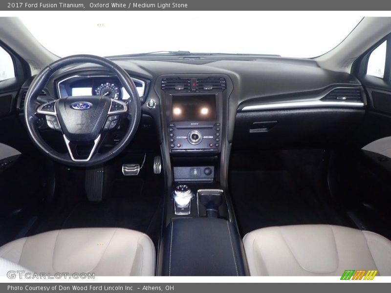 Oxford White / Medium Light Stone 2017 Ford Fusion Titanium