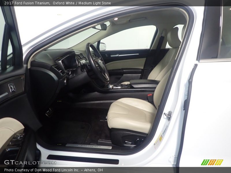 Oxford White / Medium Light Stone 2017 Ford Fusion Titanium