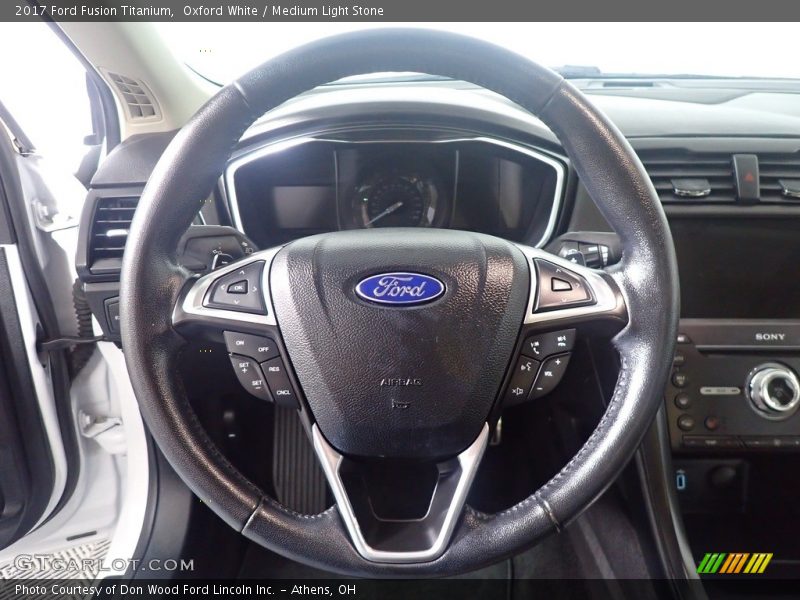 Oxford White / Medium Light Stone 2017 Ford Fusion Titanium