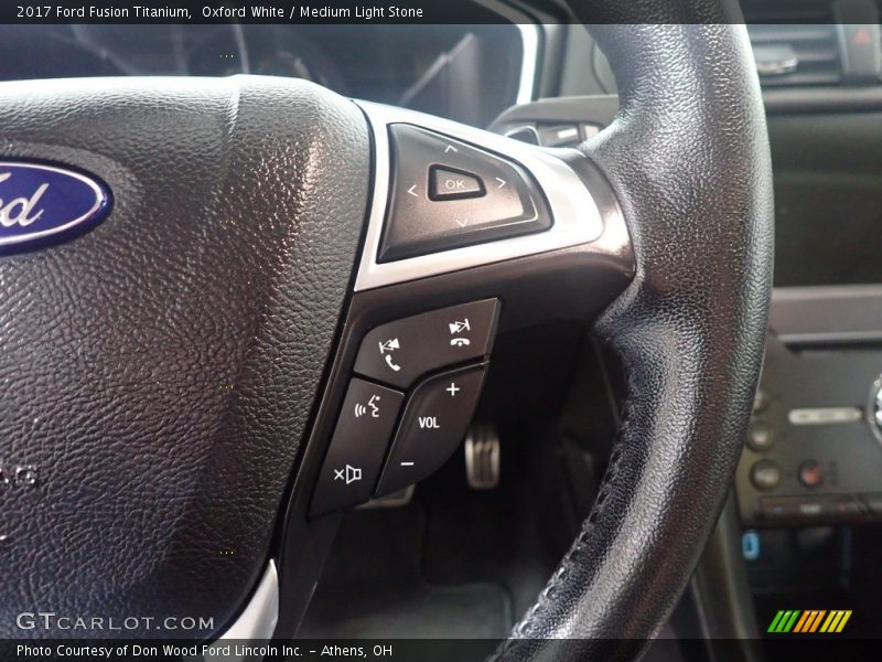 Oxford White / Medium Light Stone 2017 Ford Fusion Titanium