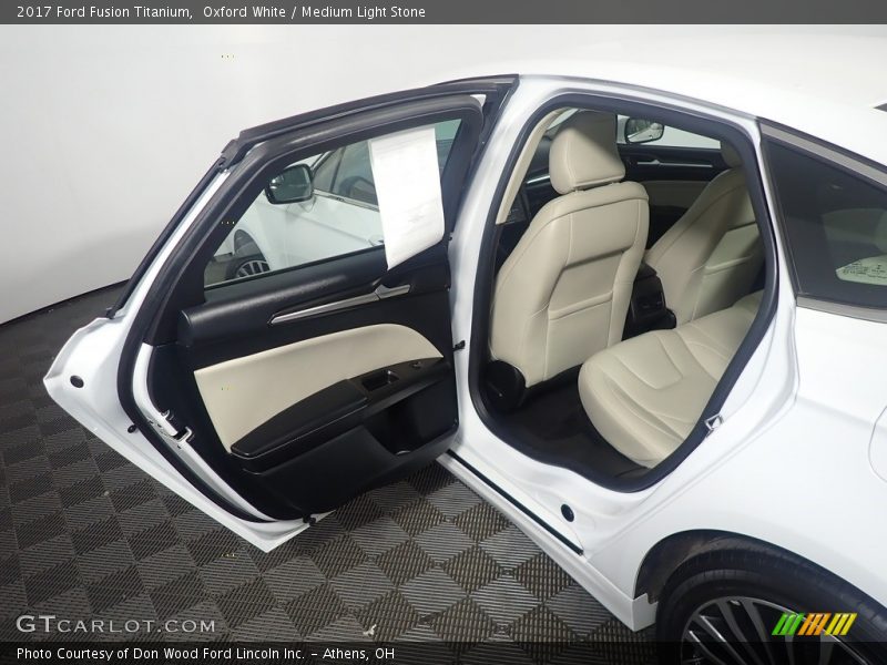 Oxford White / Medium Light Stone 2017 Ford Fusion Titanium