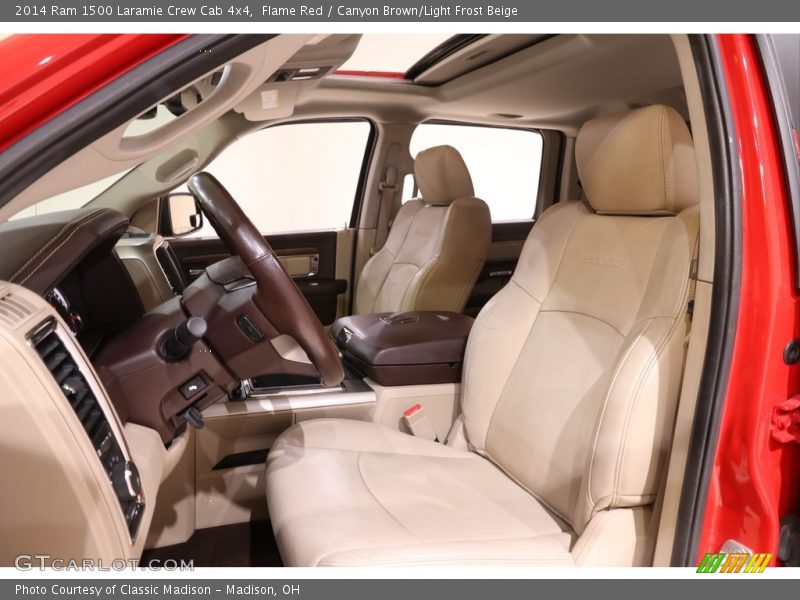 Flame Red / Canyon Brown/Light Frost Beige 2014 Ram 1500 Laramie Crew Cab 4x4