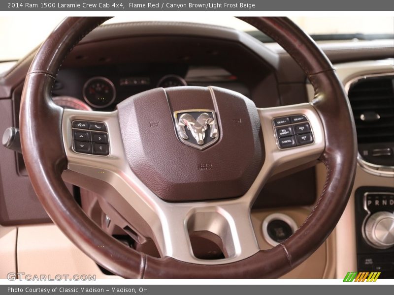 Flame Red / Canyon Brown/Light Frost Beige 2014 Ram 1500 Laramie Crew Cab 4x4
