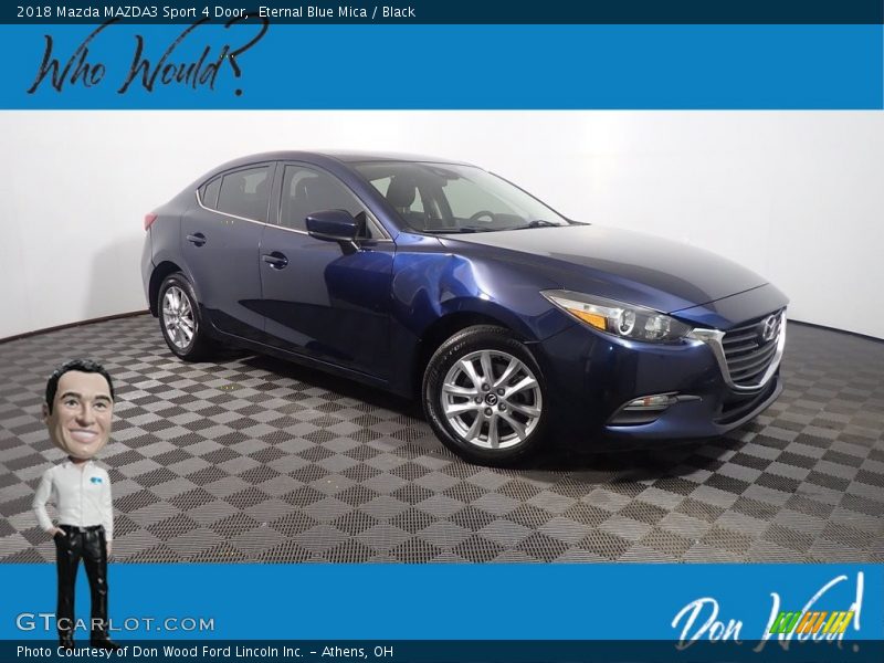 Eternal Blue Mica / Black 2018 Mazda MAZDA3 Sport 4 Door