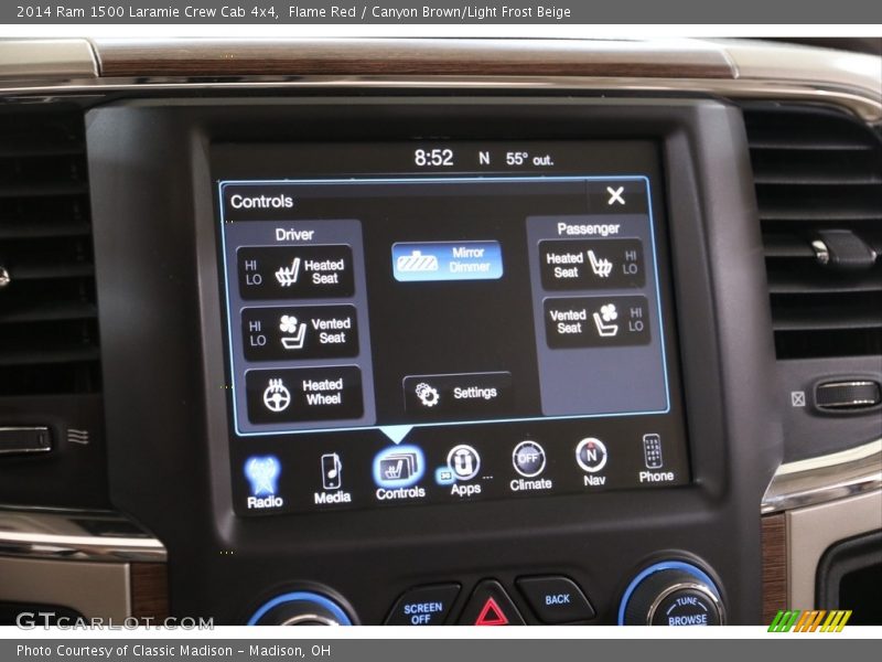 Flame Red / Canyon Brown/Light Frost Beige 2014 Ram 1500 Laramie Crew Cab 4x4