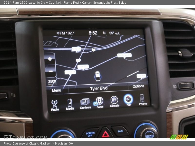 Flame Red / Canyon Brown/Light Frost Beige 2014 Ram 1500 Laramie Crew Cab 4x4