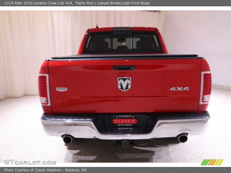 Flame Red / Canyon Brown/Light Frost Beige 2014 Ram 1500 Laramie Crew Cab 4x4