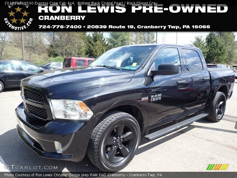 Brilliant Black Crystal Pearl / Black/Diesel Gray 2018 Ram 1500 Express Crew Cab 4x4