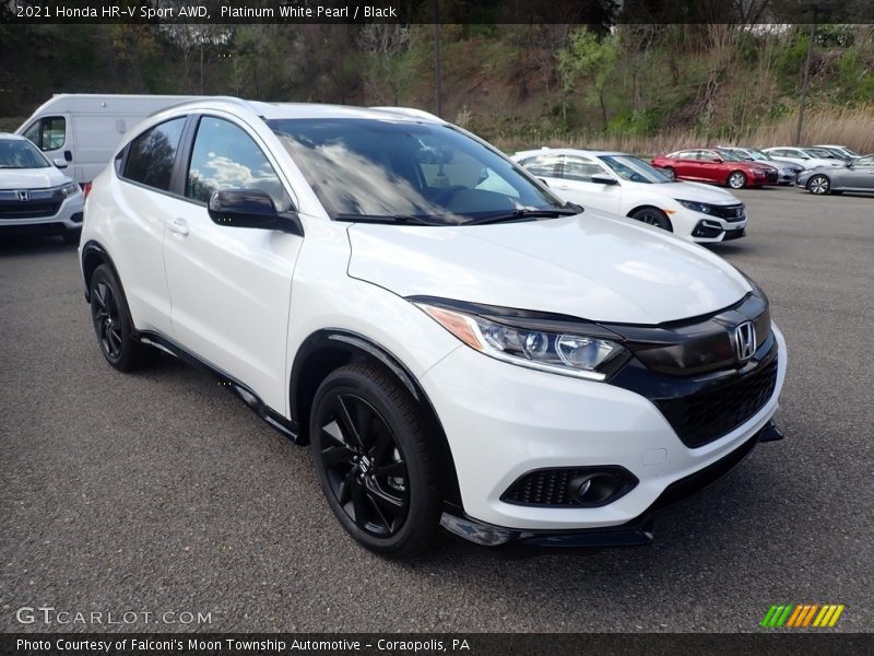 Platinum White Pearl / Black 2021 Honda HR-V Sport AWD
