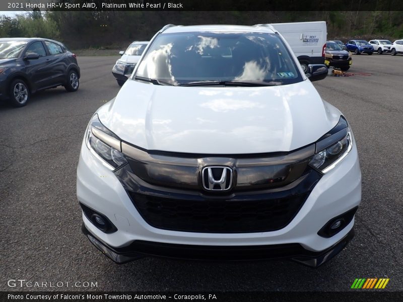 Platinum White Pearl / Black 2021 Honda HR-V Sport AWD