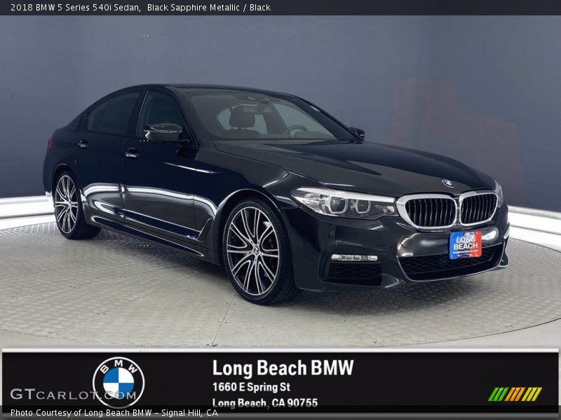 Black Sapphire Metallic / Black 2018 BMW 5 Series 540i Sedan
