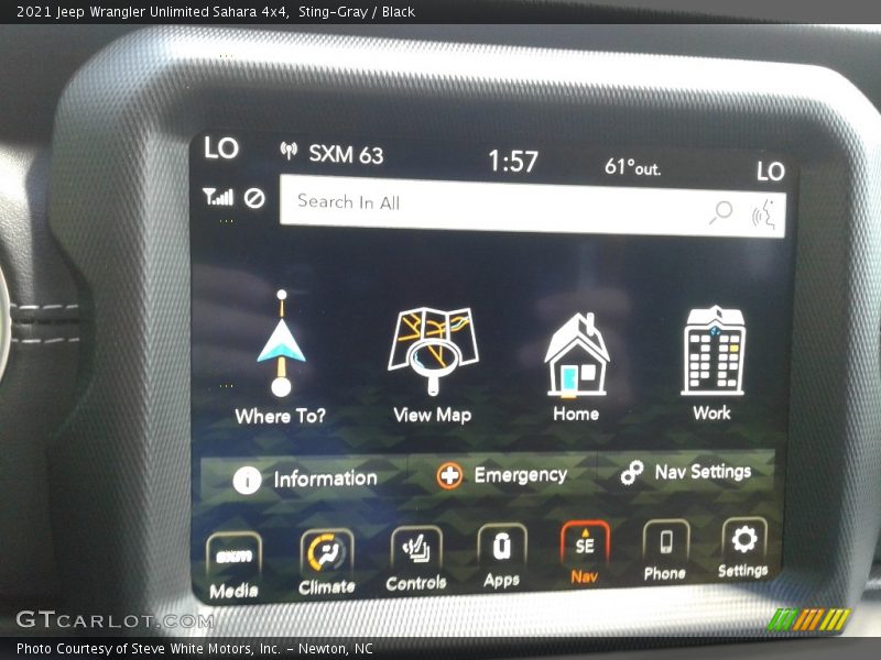 Navigation of 2021 Wrangler Unlimited Sahara 4x4