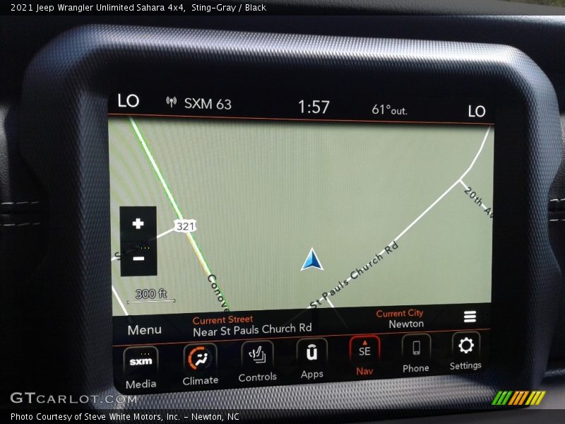 Navigation of 2021 Wrangler Unlimited Sahara 4x4
