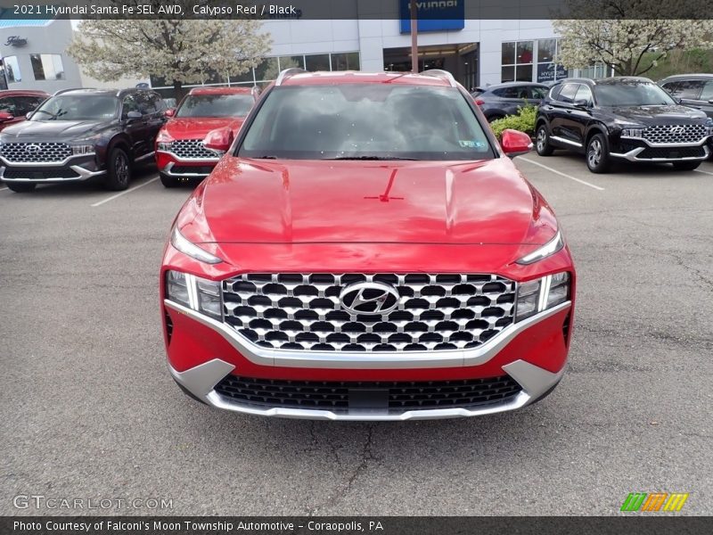 Calypso Red / Black 2021 Hyundai Santa Fe SEL AWD