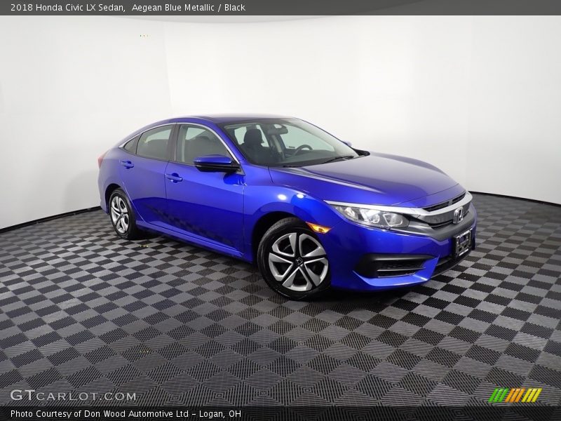 Aegean Blue Metallic / Black 2018 Honda Civic LX Sedan