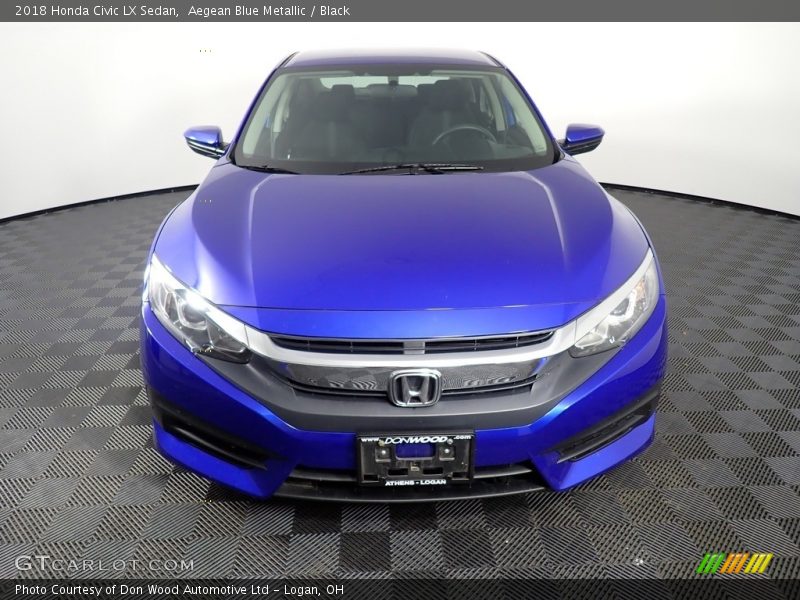 Aegean Blue Metallic / Black 2018 Honda Civic LX Sedan