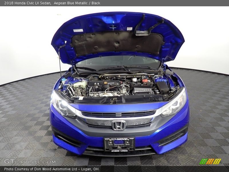 Aegean Blue Metallic / Black 2018 Honda Civic LX Sedan