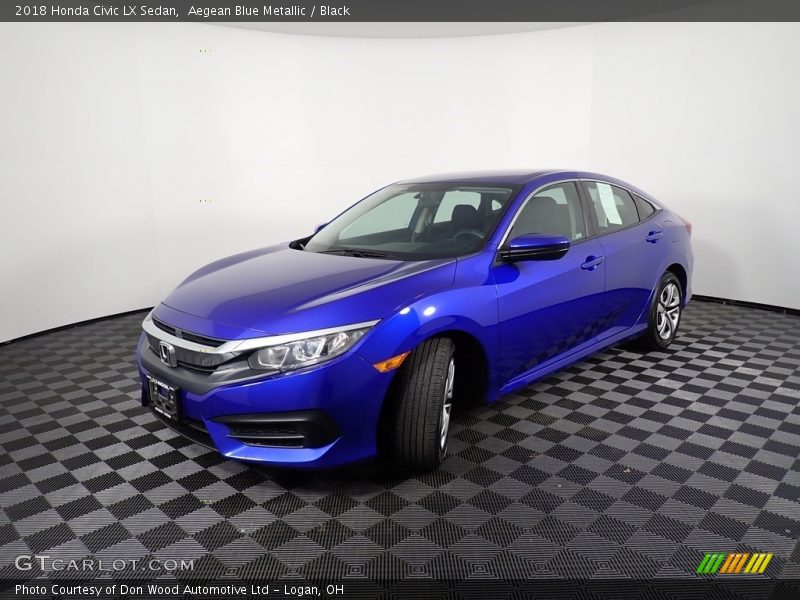 Aegean Blue Metallic / Black 2018 Honda Civic LX Sedan