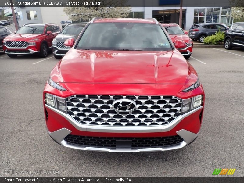 Calypso Red / Black 2021 Hyundai Santa Fe SEL AWD