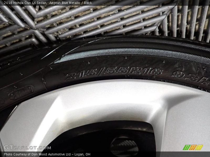 Aegean Blue Metallic / Black 2018 Honda Civic LX Sedan