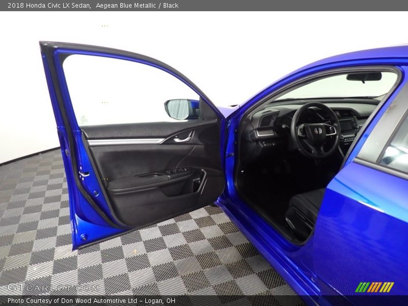 Aegean Blue Metallic / Black 2018 Honda Civic LX Sedan