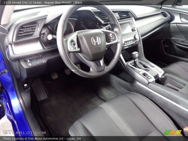 Aegean Blue Metallic / Black 2018 Honda Civic LX Sedan
