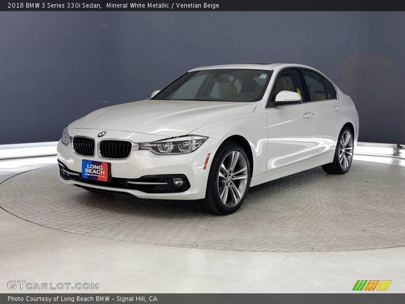 Mineral White Metallic / Venetian Beige 2018 BMW 3 Series 330i Sedan
