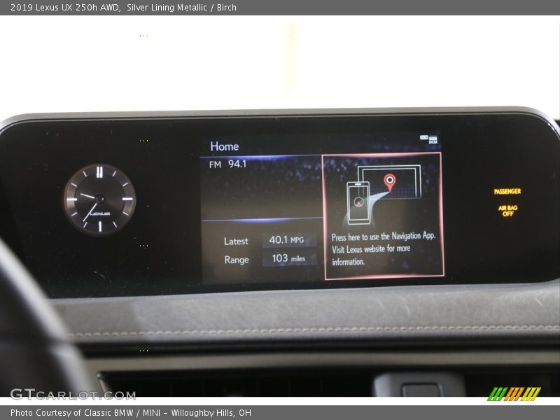 Silver Lining Metallic / Birch 2019 Lexus UX 250h AWD