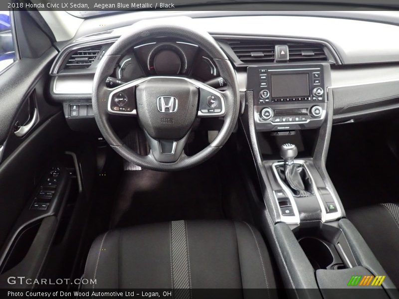 Aegean Blue Metallic / Black 2018 Honda Civic LX Sedan