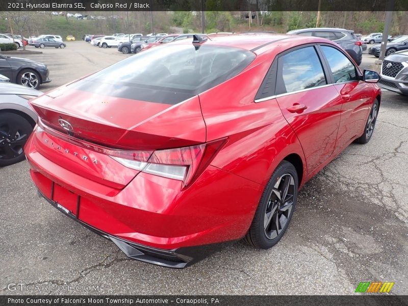 Calypso Red / Black 2021 Hyundai Elantra SEL