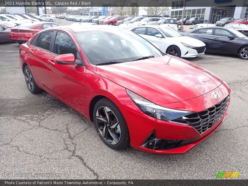Calypso Red / Black 2021 Hyundai Elantra SEL