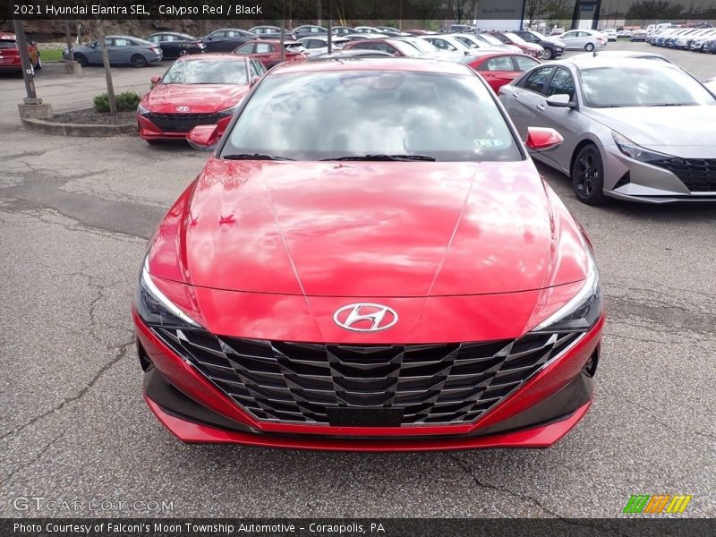 Calypso Red / Black 2021 Hyundai Elantra SEL