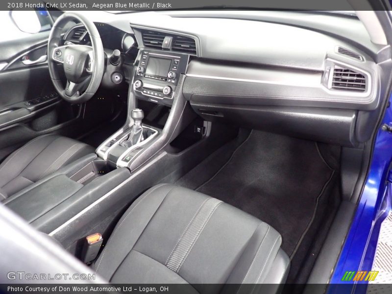 Aegean Blue Metallic / Black 2018 Honda Civic LX Sedan