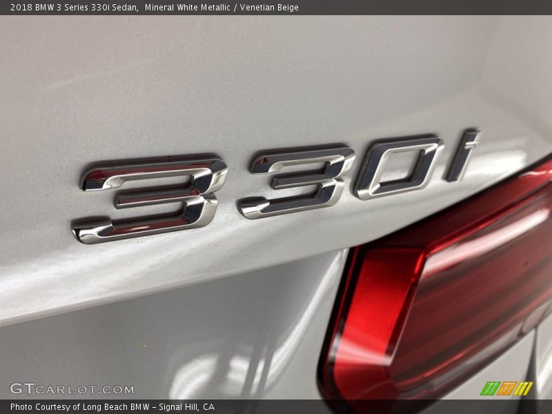 Mineral White Metallic / Venetian Beige 2018 BMW 3 Series 330i Sedan