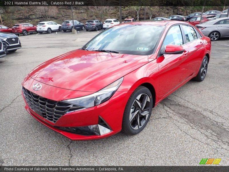 Calypso Red / Black 2021 Hyundai Elantra SEL
