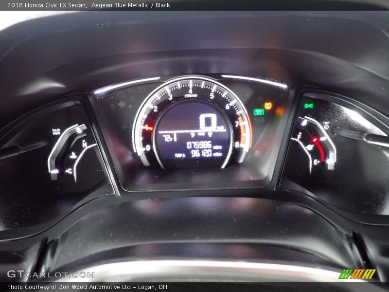 Aegean Blue Metallic / Black 2018 Honda Civic LX Sedan