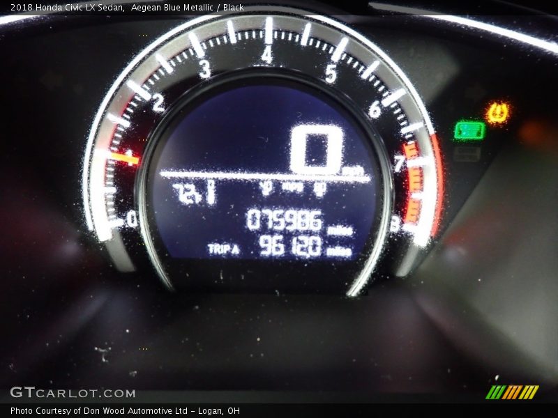 Aegean Blue Metallic / Black 2018 Honda Civic LX Sedan