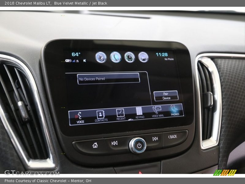 Blue Velvet Metallic / Jet Black 2018 Chevrolet Malibu LT