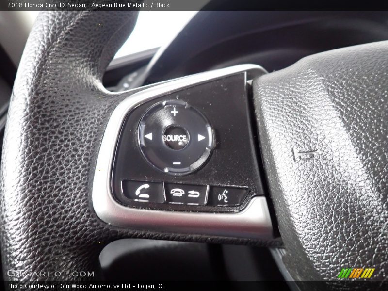 Aegean Blue Metallic / Black 2018 Honda Civic LX Sedan